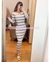 MIDI DRESS TEJIDO A RAYAS - comprar en línea