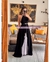 PALAZZO HALTER BICOLOR TABLONES Y PERLAS