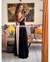 PALAZZO HALTER BICOLOR TABLONES Y PERLAS - comprar en línea