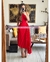 MIDI DRESS TABLONES ASIMETRICO - tienda en línea