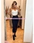 FALDA MIDI CINTURA ALTA CON BOLSAS AL FRENTE (S14138S) - comprar en línea