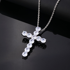 collar cruz con incrustaciones