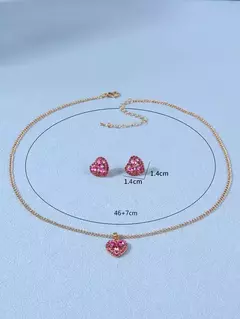 Conjunto corazón aretes+collar on internet