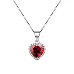 Collar Corazon rojo plata s925