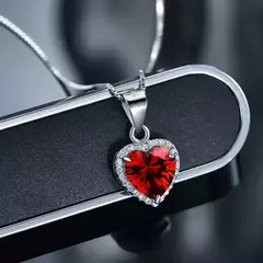 Collar Corazon rojo plata s925 on internet