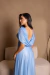 Vestido Rayane De Tul Brillante Azul Cielo - Fiesta Largo en internet
