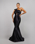 Vestido Amanda Preto Acetinado Cauda Sereia Longo Festa - loja online