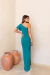 Vestido Eva Longo Alfaiataria Turquesa - Lady Style Atacado