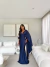 Vestido Jess Trilobal Longo Azul Marinho - Lady Style Atacado