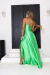 Imagen de Vestido Yasmin Amarração Verde Limão Acetinado Longo Festa