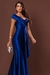 Vestido Patrícia Acetinado Longo Festa Azul Royal - loja online