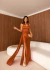 Vestido Carol Acetinado Longo Terracota - Lady Style Atacado