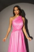 Vestido Alicia Rosa Chicle Tul Brillante - Fiesta Larga - Madrina - Lady Style Atacado