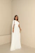 Vestido Izabel Tule sem Brilho Branco Um ombro só - Madrinha - Lady Style Atacado