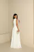 Image of Vestido Izabel Tule sem Brilho Branco Um ombro só - Madrinha