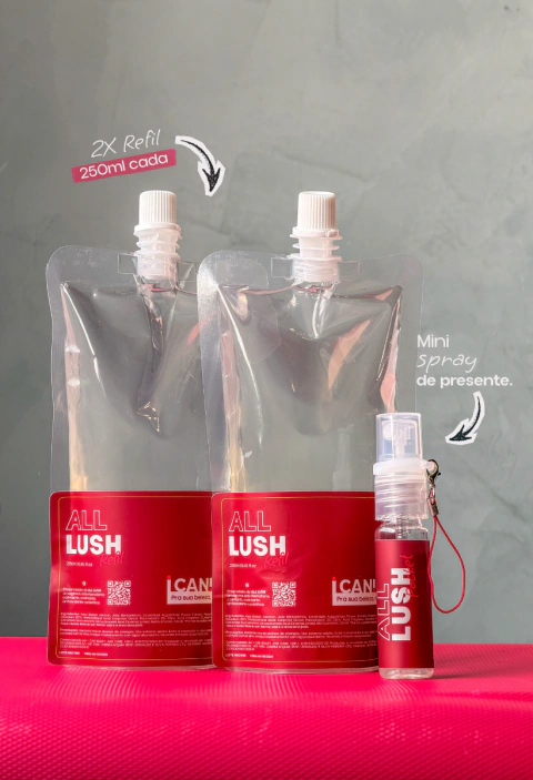 Duo Refil ALL LUSH - Spray Hidratante Multifuncional: Cabelo, corpo e rosto.
