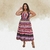 Vestido Midi Encanto Tropical Estampado Com Alça e Lastex Nas Costas tecido viscolinho - Class