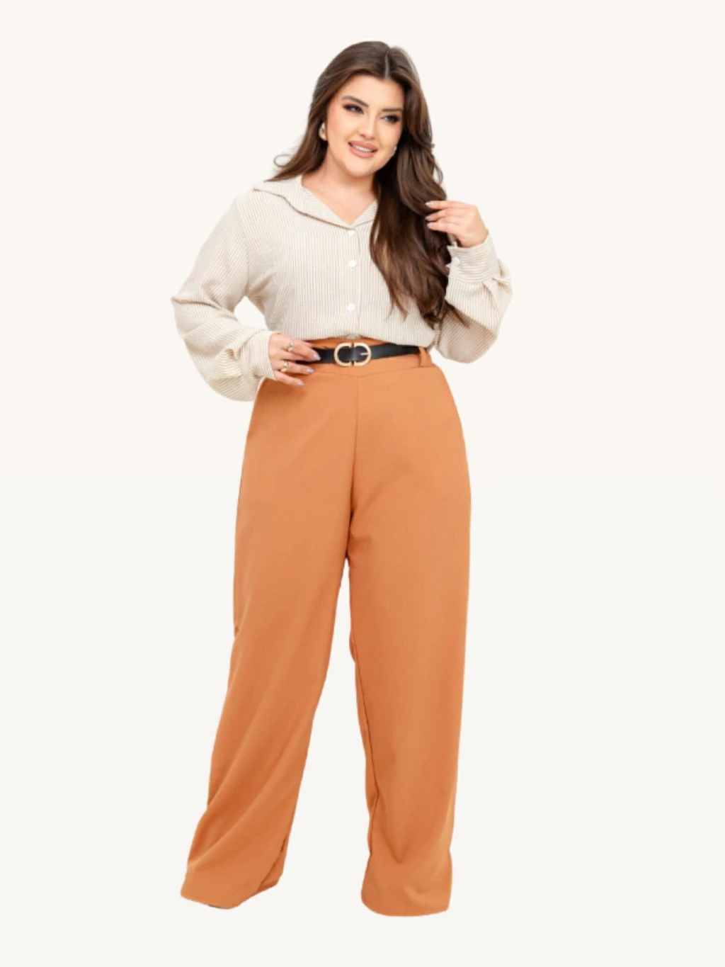 Calça Versatili Pantalona de Alfaiataria Com Bolso + Cinto