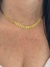 Choker dourada Folhinha em aço inoxidável