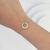 Pulseira Círculo Cravejado em Aço Inoxidável