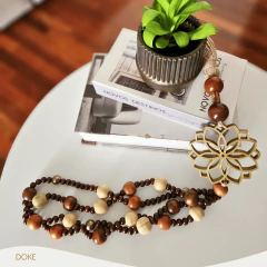 Colar de Mesa Madeira e Mandala - 70cm - DOKE ACESSÓRIOS DE DECORAÇÃO COM DESIGN