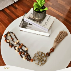 Colar de Mesa Madeira e Mandala - 70cm - comprar online