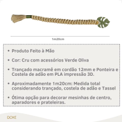 Colar de Mesa Trançado Macramê 1m20cm - DOKE ACESSÓRIOS DE DECORAÇÃO COM DESIGN