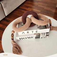 Colar de Mesa Safira Bege e Marrom - 70cm - DOKE ACESSÓRIOS DE DECORAÇÃO COM DESIGN