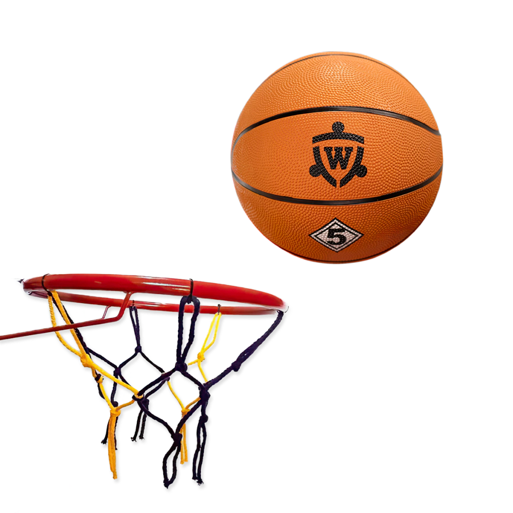 COMBO ARO DE BASQUET + PELOTA N5 CAUCHO WOLFI