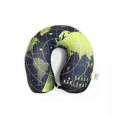 Almohada de Viaje . Cuello Viajero Radar World Map.