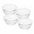 Conjunto de 4 Bowls de Cristal Pearl Wolff 14x8cm