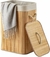 Imagem do Cesto Retangular de Bambu Natural com Forro e Tampa Oikos 60cm