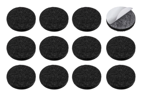 Feltro Adesivo Redondo Preto P 25mm - 12 unid.