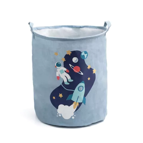 Cesto Organizador Redondo Infantil Espaço Sideral 40x40x50cm