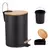 Lixeira com Pedal e Tampa de Bambu Soft 5L Preta - comprar online