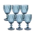 Conjunto 6 Taças de Vidro para Água Diamond Azul 320ml