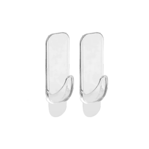 Gancho Adesivo Retangular Transparente M - 2 unidades - comprar online