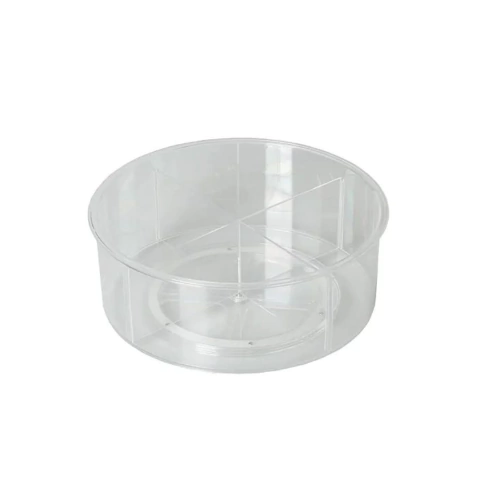 Organizador Redondo Giratório com 2 Divisórias Removíveis - 28cm