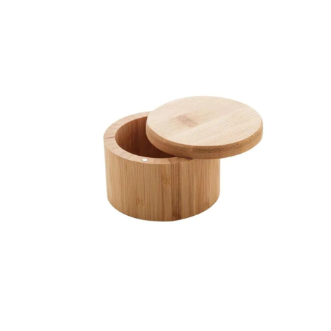 Saleiro Redondo de Bambu com Tampa Lyor 9x9x6cm