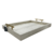 Bandeja Decorativa Couro Sintético com Alça de Metal Off White - 48x35x7,5cm
