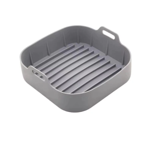 Forma Quadrada de Silicone para Air Fryer Cinza 20x7cm