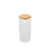 Pote De Vidro Quadrado Tampa Bambu Vika 1635ml