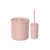 Kit Lixeira Bold 6L e Escova Sanitária - Rosa Duna