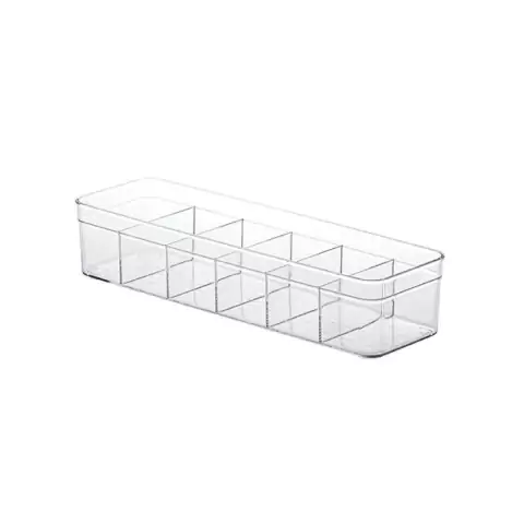 Organizador de Acrílico com Divisórias Colmeia P - 35,5x10,5x7,5cm 6 Nichos