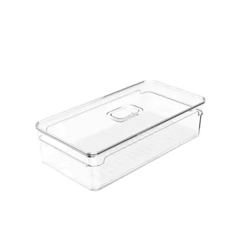 Organizador De Geladeira Clear Fresh Com Grelha 2,8L