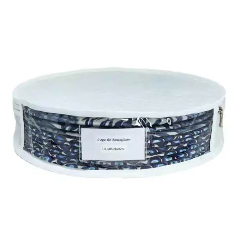 Porta Sousplats em Matelassê Branco - 38x9,5cm