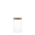 Pote de Vidro Lines com Tampa de Bambu 510ml