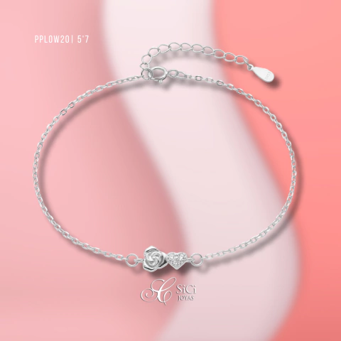 Pulsera rosa y corazon - comprar online