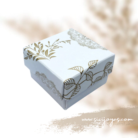 Estuche anillo con print dorado