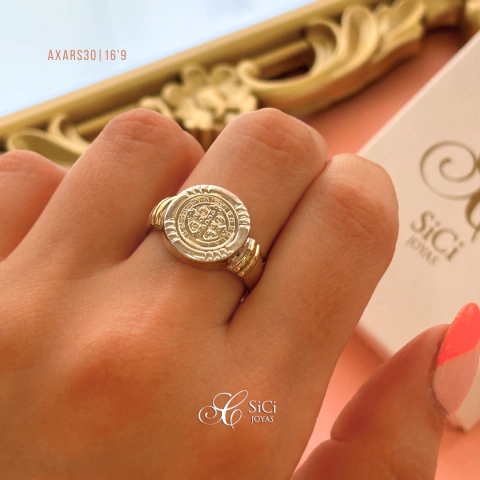 Anillo san Benito con bordes duble | grande - comprar online